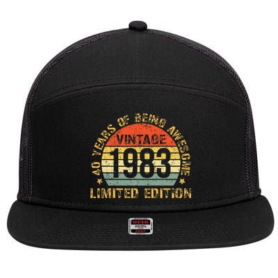 Turning 40 Birthday Decorations 40th BDay 1983 Birthday 7 Panel Mesh Trucker Snapback Hat