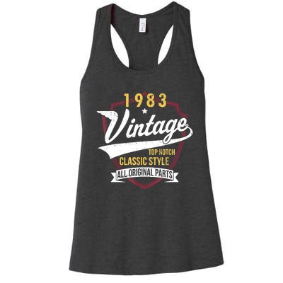 Turning 40 Birthday Decorations 40th BDay 1983 Birthday Women's Racerback Tank