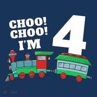 Train 4th Birthday Boy Train 4 Year Old Four Toddler T-Shirt