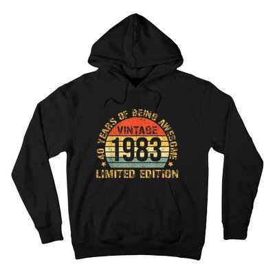 Turning 40 Birthday Decorations m.e.n 40th BDay 1983 Birthday Hoodie