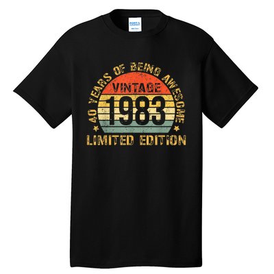 Turning 40 Birthday Decorations m.e.n 40th BDay 1983 Birthday Tall T-Shirt