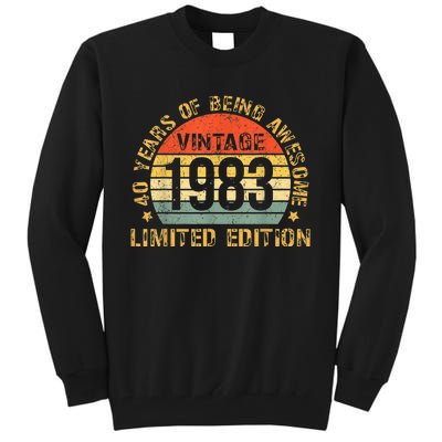 Turning 40 Birthday Decorations m.e.n 40th BDay 1983 Birthday Tall Sweatshirt