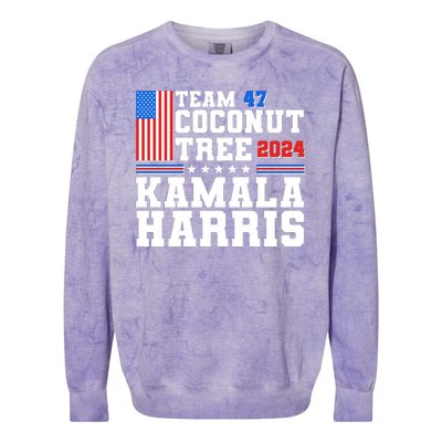 Team 47 Coconut Tree 2024 Kamala Harris 2024 Election Colorblast Crewneck Sweatshirt