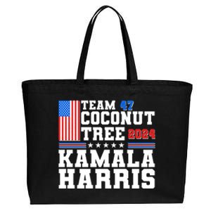 Team 47 Coconut Tree 2024 Kamala Harris 2024 Election Cotton Canvas Jumbo Tote