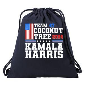 Team 47 Coconut Tree 2024 Kamala Harris 2024 Election Drawstring Bag