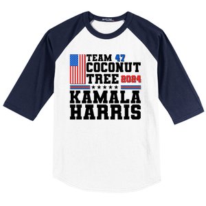 Team 47 Coconut Tree 2024 Kamala Harris 2024 Election Baseball Sleeve Shirt