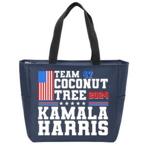 Team 47 Coconut Tree 2024 Kamala Harris 2024 Election Zip Tote Bag