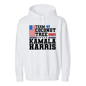 Team 47 Coconut Tree 2024 Kamala Harris 2024 Election Garment-Dyed Fleece Hoodie