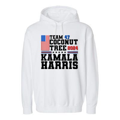 Team 47 Coconut Tree 2024 Kamala Harris 2024 Election Garment-Dyed Fleece Hoodie