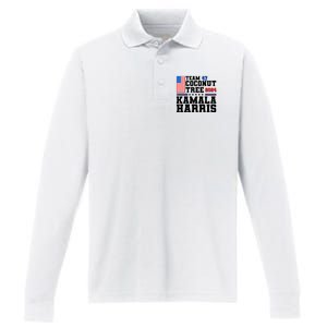 Team 47 Coconut Tree 2024 Kamala Harris 2024 Election Performance Long Sleeve Polo