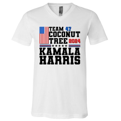 Team 47 Coconut Tree 2024 Kamala Harris 2024 Election V-Neck T-Shirt