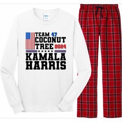 Team 47 Coconut Tree 2024 Kamala Harris 2024 Election Long Sleeve Pajama Set