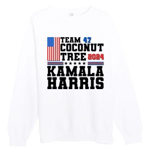 Team 47 Coconut Tree 2024 Kamala Harris 2024 Election Premium Crewneck Sweatshirt