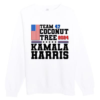 Team 47 Coconut Tree 2024 Kamala Harris 2024 Election Premium Crewneck Sweatshirt