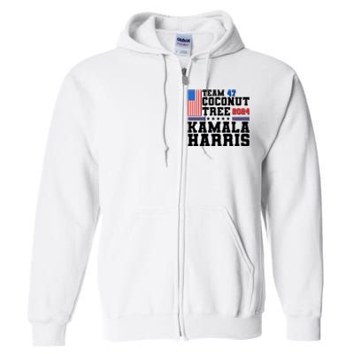 Team 47 Coconut Tree 2024 Kamala Harris 2024 Election Full Zip Hoodie