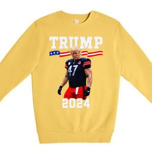 Trump 47 Football Jersey 2024 Us Flag Trump Vance 2024 Gift Premium Crewneck Sweatshirt