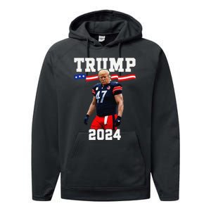 Trump 47 Football Jersey 2024 Us Flag Trump Vance 2024 Gift Performance Fleece Hoodie