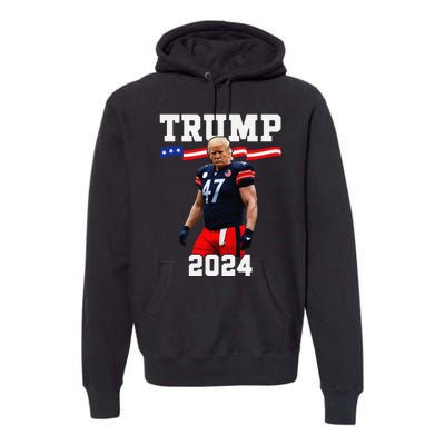 Trump 47 Football Jersey 2024 Us Flag Trump Vance 2024 Gift Premium Hoodie