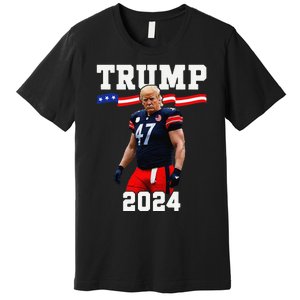 Trump 47 Football Jersey 2024 Us Flag Trump Vance 2024 Gift Premium T-Shirt