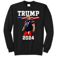 Trump 47 Football Jersey 2024 Us Flag Trump Vance 2024 Gift Tall Sweatshirt