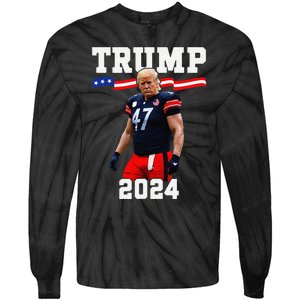 Trump 47 Football Jersey 2024 Us Flag Trump Vance 2024 Gift Tie-Dye Long Sleeve Shirt