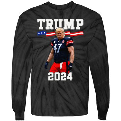 Trump 47 Football Jersey 2024 Us Flag Trump Vance 2024 Gift Tie-Dye Long Sleeve Shirt