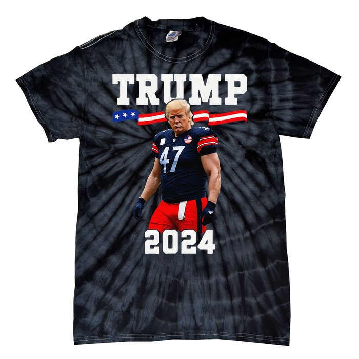 Trump 47 Football Jersey 2024 Us Flag Trump Vance 2024 Gift Tie-Dye T-Shirt