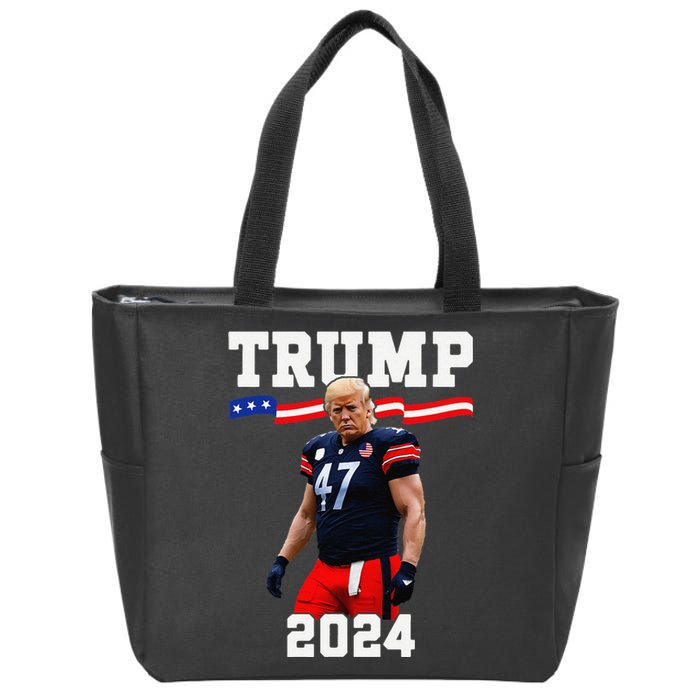 Trump 47 Football Jersey 2024 Us Flag Trump Vance 2024 Gift Zip Tote Bag