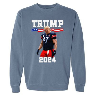 Trump 47 Football Jersey 2024 Us Flag Trump Vance 2024 Gift Garment-Dyed Sweatshirt