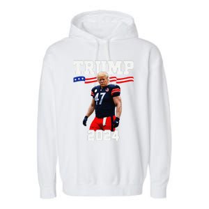 Trump 47 Football Jersey 2024 Us Flag Trump Vance 2024 Gift Garment-Dyed Fleece Hoodie