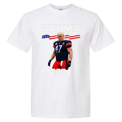 Trump 47 Football Jersey 2024 Us Flag Trump Vance 2024 Gift Garment-Dyed Heavyweight T-Shirt