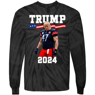 Trump 47 Football Jersey 2024 Us Flag Trump Vance 2024 Tie-Dye Long Sleeve Shirt