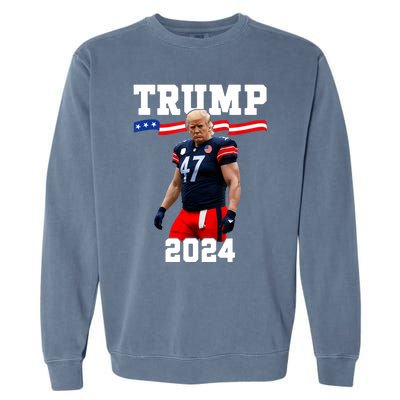 Trump 47 Football Jersey 2024 Us Flag Trump Vance 2024 Garment-Dyed Sweatshirt