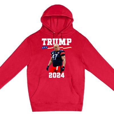 Trump 47 Football Jersey 2024 Us Flag Trump Vance 2024 Premium Pullover Hoodie