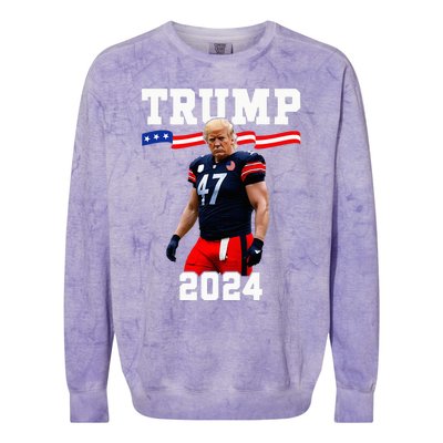 Trump 47 Football Jersey 2024 Us Flag Trump Vance 2024 Colorblast Crewneck Sweatshirt