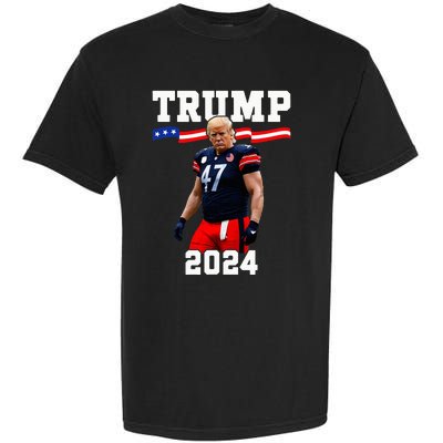 Trump 47 Football Jersey 2024 Us Flag Trump Vance 2024 Garment-Dyed Heavyweight T-Shirt