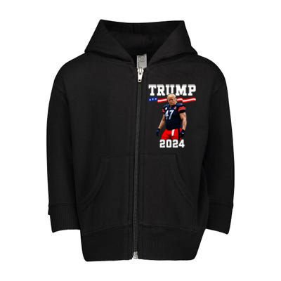 Trump 47 Football Jersey 2024 Us Flag Trump Vance 2024 Toddler Zip Fleece Hoodie