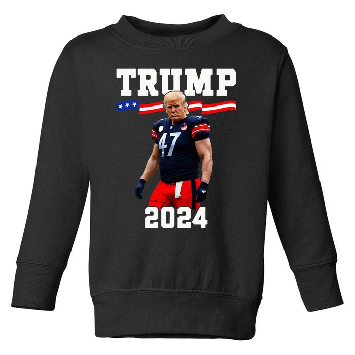 Trump 47 Football Jersey 2024 Us Flag Trump Vance 2024 Toddler Sweatshirt