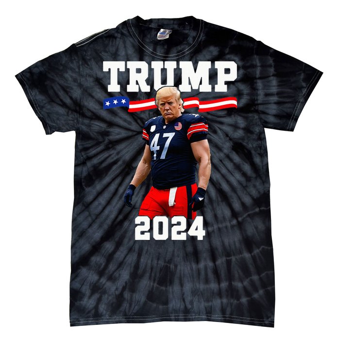 Trump 47 Football Jersey 2024 Us Flag Trump Vance 2024 Tie-Dye T-Shirt