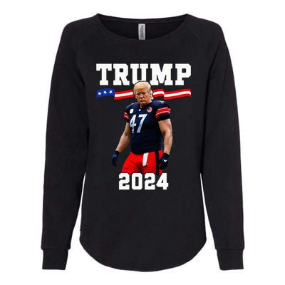 Trump 47 Football Jersey 2024 Us Flag Womens California Wash Sweatshirt