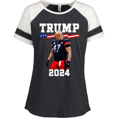 Trump 47 Football Jersey 2024 Us Flag Enza Ladies Jersey Colorblock Tee