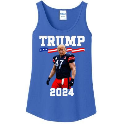 Trump 47 Football Jersey 2024 Us Flag Ladies Essential Tank