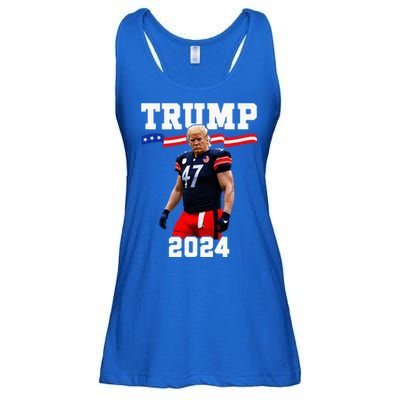 Trump 47 Football Jersey 2024 Us Flag Ladies Essential Flowy Tank