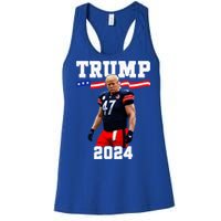 Trump 47 Football Jersey 2024 Us Flag Women's Racerback Tank