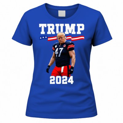 Trump 47 Football Jersey 2024 Us Flag Women's T-Shirt