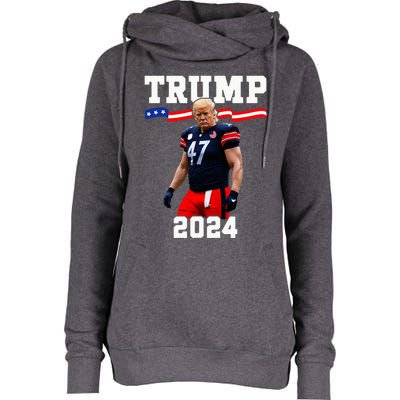 Trump 47 Football Jersey 2024 Us Flag Womens Funnel Neck Pullover Hood