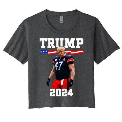 Trump 47 Football Jersey 2024 Us Flag Women's Crop Top Tee