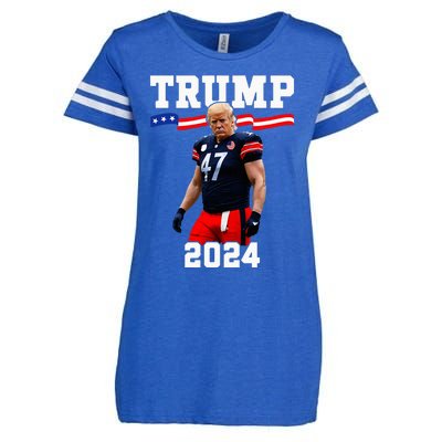 Trump 47 Football Jersey 2024 Us Flag Enza Ladies Jersey Football T-Shirt