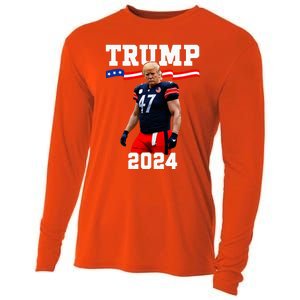 Trump 47 Football Jersey 2024 Us Flag Cooling Performance Long Sleeve Crew