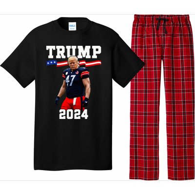 Trump 47 Football Jersey 2024 Us Flag Pajama Set